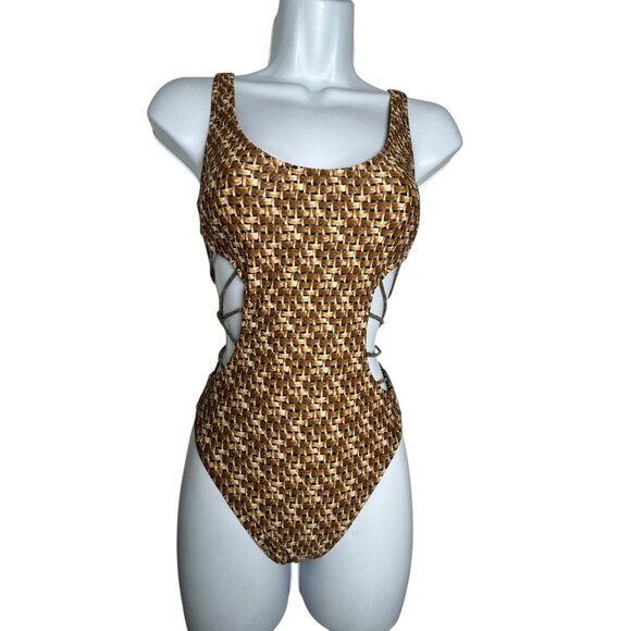 GIDEON OBERSON One piece swimsuit bungee cord detail size small - Picture 6 of 6